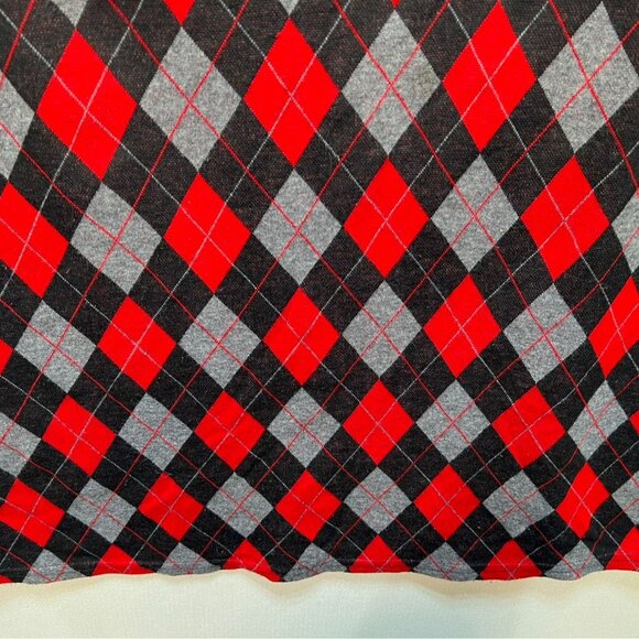 Kristin Nicole Womens A-Line Midi Skirt Large Red Argyle Knit Retro Classic Y2K - Picture 5 of 11